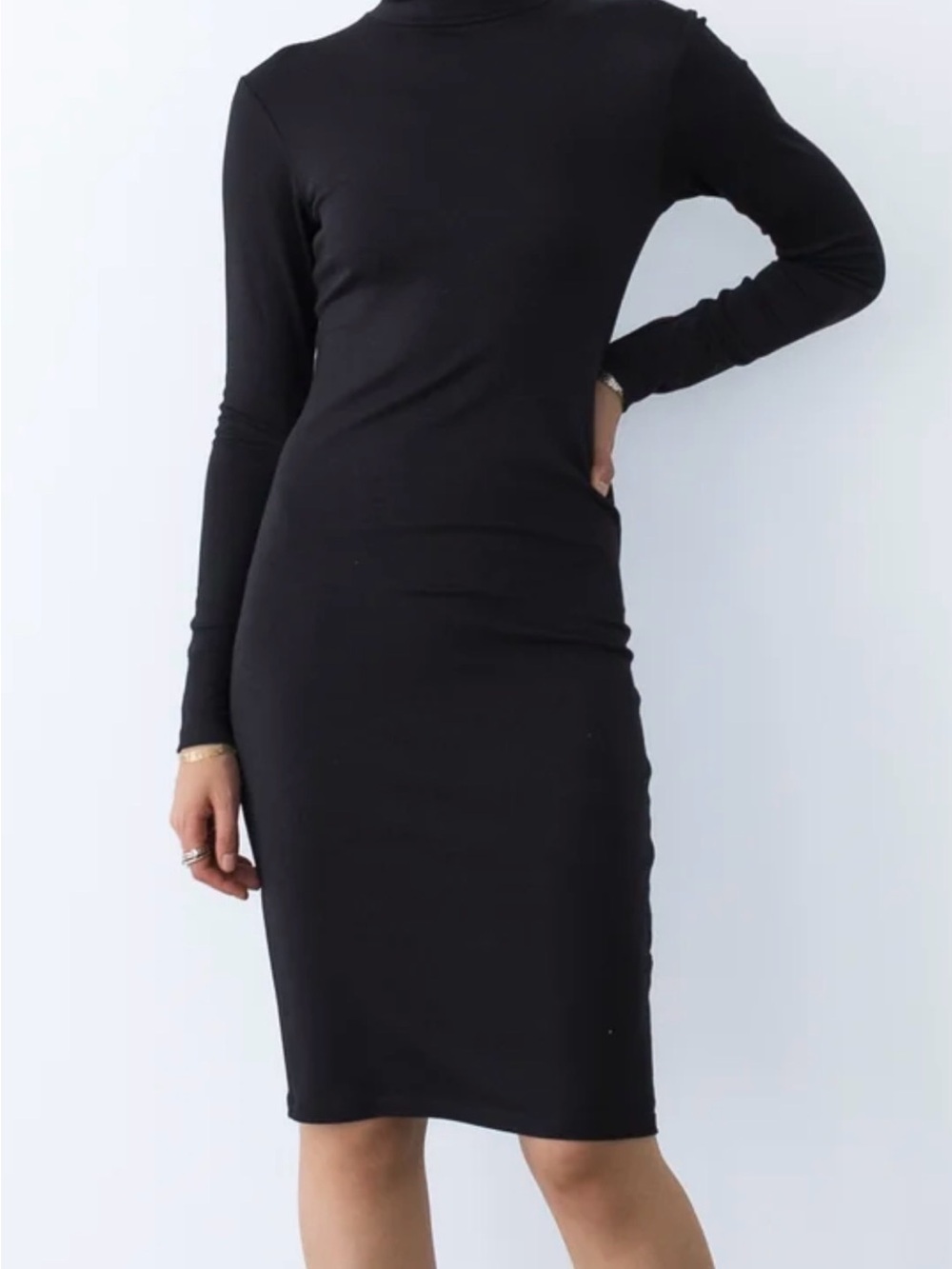 Z supply  Black Long Sleeve Knit Dress - Classic Women's Tunic
